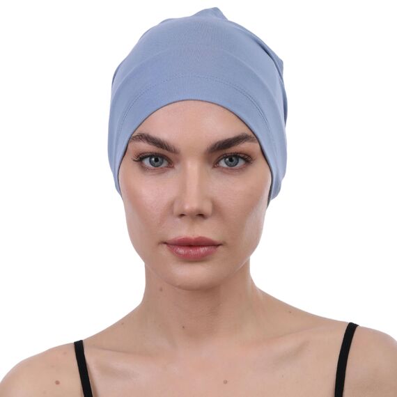 Deresina Bambus Chemo-Kopfbedeckung für Frauen & Männer – Ultra-weiche, atmungsaktive Schlafmütze bei Alopezie & Haarausfall, leichte Beanie für Tag & Nacht (Caroline Blau - Einheitsgröße)