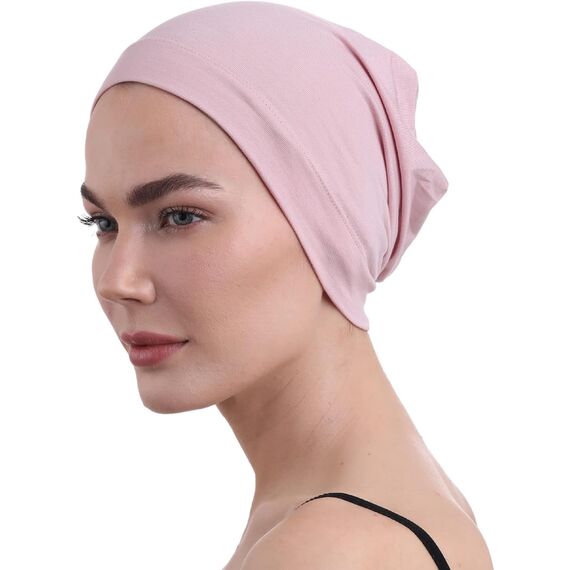 Deresina Bambus Chemo-Kopfbedeckung für Frauen & Männer – Ultra-weiche, atmungsaktive Schlafmütze bei Alopezie & Haarausfall, leichte Beanie für Tag & Nacht (Puderrosa - Einheitsgröße)