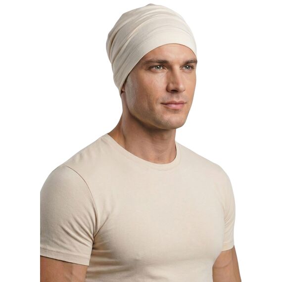 Deresina Bambus Chemo-Kopfbedeckung für Frauen & Männer – Ultra-weiche, atmungsaktive Schlafmütze bei Alopezie & Haarausfall, leichte Beanie für Tag & Nacht (Blumig Creme - Einheitsgröße)