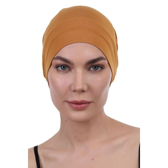 Deresina Bambus Chemo-Kopfbedeckung für Frauen & Männer – Ultra-weiche, atmungsaktive Schlafmütze bei Alopezie & Haarausfall, leichte Beanie für Tag & Nacht (Honey - Einheitsgröße)