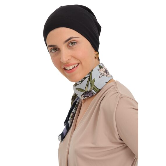 Deresina Bambus Chemo-Kopfbedeckung für Frauen & Männer – Ultra-weiche, atmungsaktive Schlafmütze bei Alopezie & Haarausfall, leichte Beanie für Tag & Nacht (x Schwarz - Denim - Einheitsgröße)