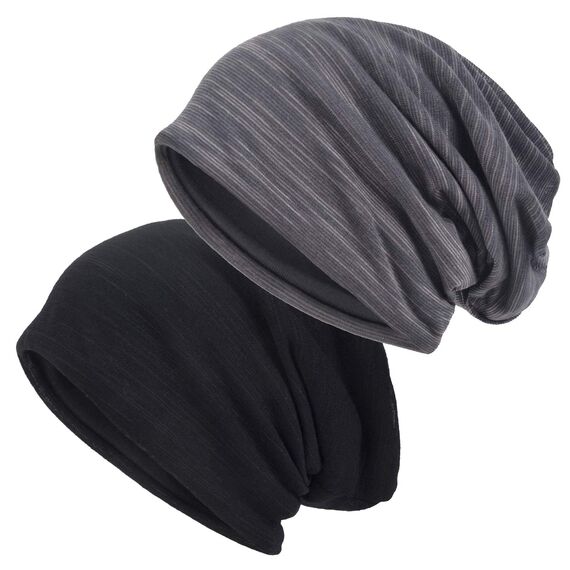 EINSKEY Slouch Beanie Mütze: Weich Dünne Baumwollmütze Damen Herren, Atmungsaktiv Jersey, Elastisch Longbeanie Alle Jahreszeiten, Ideal Chemo/Laufmütze​