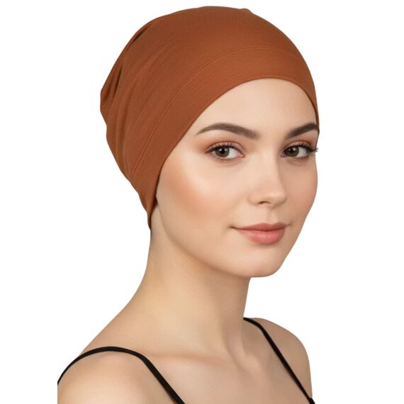 Deresina Bambus Chemo-Kopfbedeckung für Frauen & Männer – Ultra-weiche, atmungsaktive Schlafmütze bei Alopezie & Haarausfall, leichte Beanie für Tag & Nacht (Zimt - Einheitsgröße)