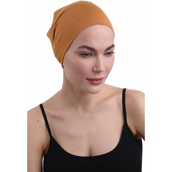 Deresina Bambus Chemo-Kopfbedeckung für Frauen & Männer – Ultra-weiche, atmungsaktive Schlafmütze bei Alopezie & Haarausfall, leichte Beanie für Tag & Nacht (Honey - Einheitsgröße)
