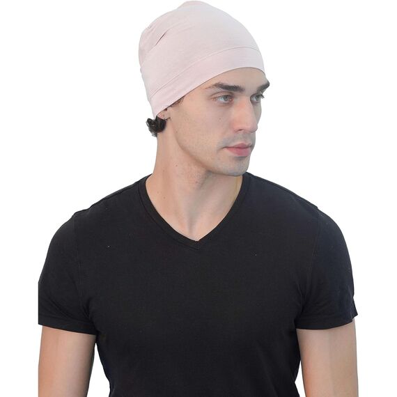 Deresina Bambus Chemo-Kopfbedeckung für Frauen & Männer – Ultra-weiche, atmungsaktive Schlafmütze bei Alopezie & Haarausfall, leichte Beanie für Tag & Nacht (Puderrosa - Einheitsgröße)
