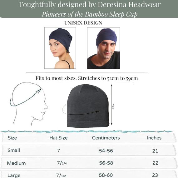 Deresina Bambus Chemo-Kopfbedeckung für Frauen & Männer – Ultra-weiche, atmungsaktive Schlafmütze bei Alopezie & Haarausfall, leichte Beanie für Tag & Nacht (Apfelgrün - Einheitsgröße)