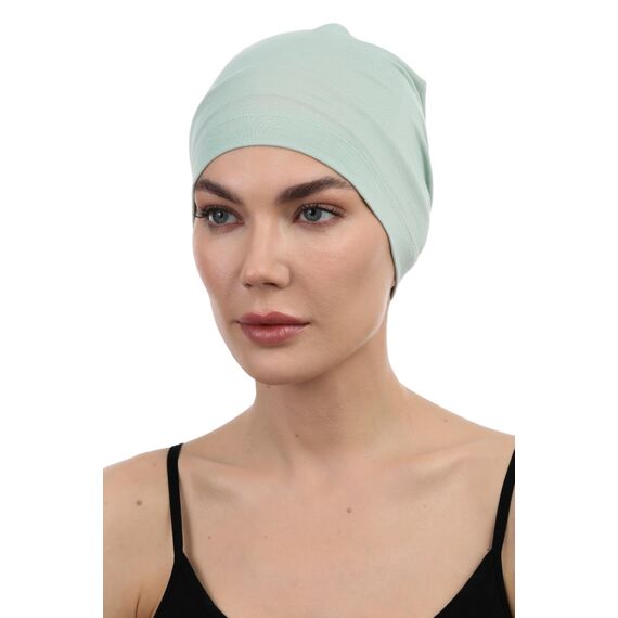 Deresina Bambus Chemo-Kopfbedeckung für Frauen & Männer – Ultra-weiche, atmungsaktive Schlafmütze bei Alopezie & Haarausfall, leichte Beanie für Tag & Nacht (Apfelgrün - Einheitsgröße)