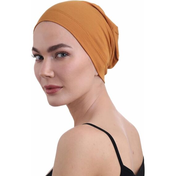 Deresina Bambus Chemo-Kopfbedeckung für Frauen & Männer – Ultra-weiche, atmungsaktive Schlafmütze bei Alopezie & Haarausfall, leichte Beanie für Tag & Nacht (Honey - Einheitsgröße)