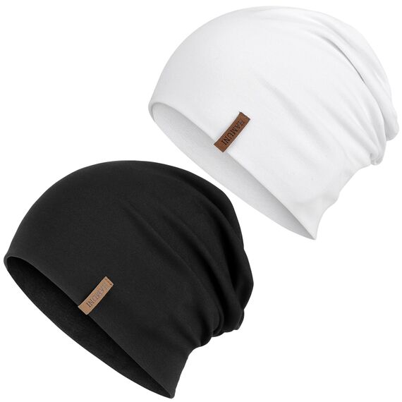 HAMUNI Mütze Damen Herren, Slouch Beanie Mütze, Weich Dünne Mütze aus Baumwolle, Leichte Atmungsaktiv Longbeanie für Alle Jahreszeiten