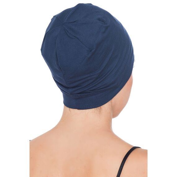 Deresina Bambus Chemo-Kopfbedeckung für Frauen & Männer – Ultra-weiche, atmungsaktive Schlafmütze bei Alopezie & Haarausfall, leichte Beanie für Tag & Nacht (x Schwarz - Denim - Einheitsgröße)