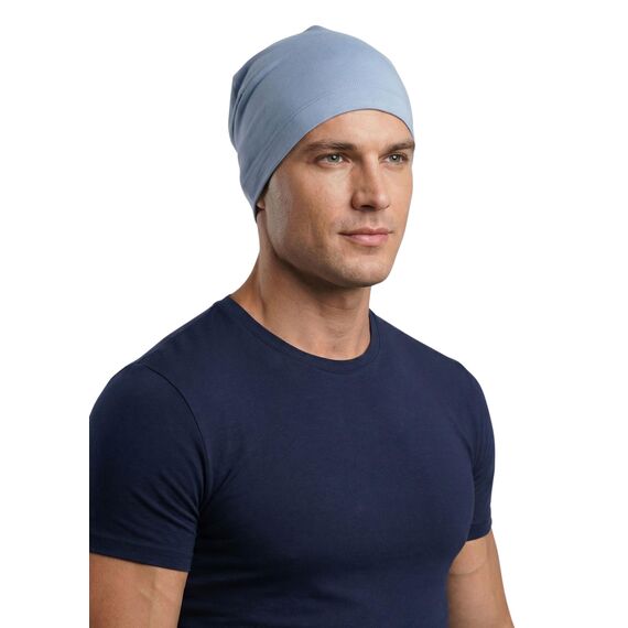 Deresina Bambus Chemo-Kopfbedeckung für Frauen & Männer – Ultra-weiche, atmungsaktive Schlafmütze bei Alopezie & Haarausfall, leichte Beanie für Tag & Nacht (Caroline Blau - Einheitsgröße)