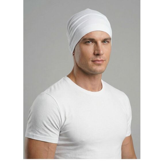 Deresina Bambus Chemo-Kopfbedeckung für Frauen & Männer – Ultra-weiche, atmungsaktive Schlafmütze bei Alopezie & Haarausfall, leichte Beanie für Tag & Nacht (Weiß)