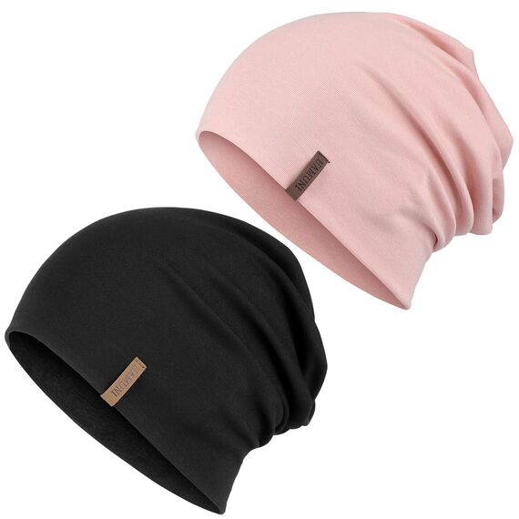 HAMUNI Mütze Damen Herren, Slouch Beanie Mütze, Weich Dünne Mütze aus Baumwolle, Leichte Atmungsaktiv Longbeanie für Alle Jahreszeiten