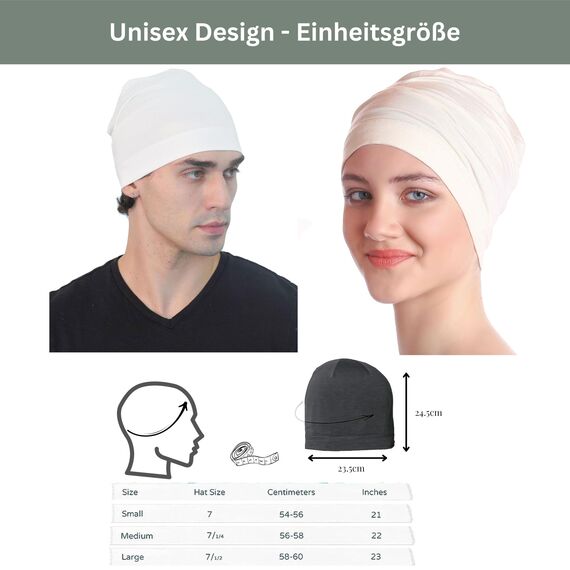 Deresina Bambus Chemo-Kopfbedeckung für Frauen & Männer – Ultra-weiche, atmungsaktive Schlafmütze bei Alopezie & Haarausfall, leichte Beanie für Tag & Nacht (Blumig Creme - Einheitsgröße)