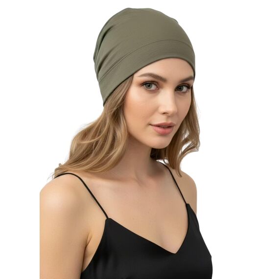 Deresina Bambus Chemo-Kopfbedeckung für Frauen & Männer – Ultra-weiche, atmungsaktive Schlafmütze bei Alopezie & Haarausfall, leichte Beanie für Tag & Nacht (Latte – Einheitsgröße)