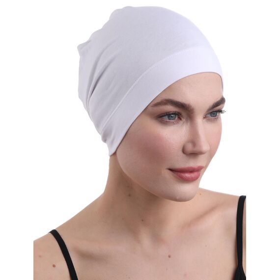 Deresina Bambus Chemo-Kopfbedeckung für Frauen & Männer – Ultra-weiche, atmungsaktive Schlafmütze bei Alopezie & Haarausfall, leichte Beanie für Tag & Nacht (Weiß)