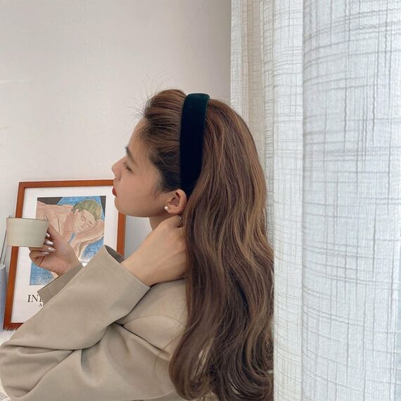 EUDUQ 3 Stück Haarreifen Damen,Gepolstertes Stirnband aus Samtstoff,Retro Style Haarband,Vintage Haarschmuck,Stirnbänder für Frauen und Mädchen (Schwarz/Burgunderrot/Braun)