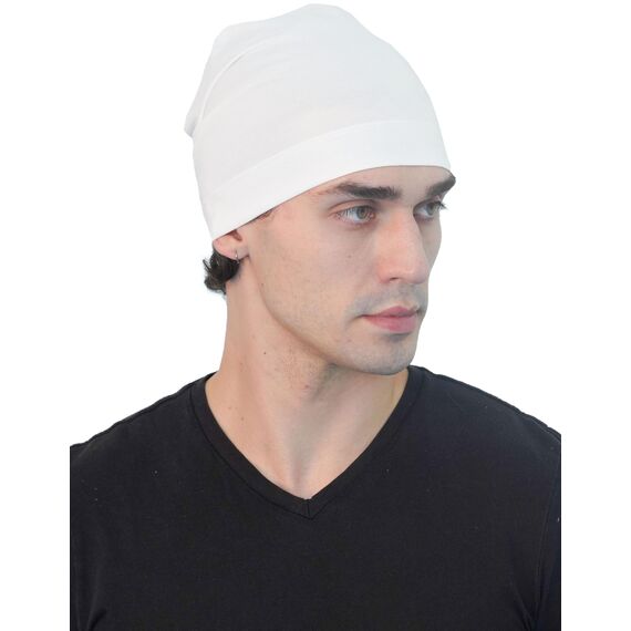 Deresina Bambus Chemo-Kopfbedeckung für Frauen & Männer – Ultra-weiche, atmungsaktive Schlafmütze bei Alopezie & Haarausfall, leichte Beanie für Tag & Nacht (Blumig Creme - Einheitsgröße)
