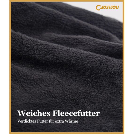 CAOZITOU Mütze Damen Winter, Beanie Wintermütze Thermo Warm Fleece, Weiche Strickmütze für Outdoorsport (Schwarz)