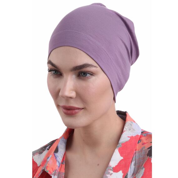 Deresina Bambus Chemo-Kopfbedeckung für Frauen & Männer – Ultra-weiche, atmungsaktive Schlafmütze bei Alopezie & Haarausfall, leichte Beanie für Tag & Nacht (Lavendel - Einheitsgröße)