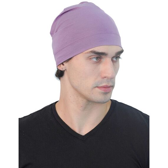 Deresina Bambus Chemo-Kopfbedeckung für Frauen & Männer – Ultra-weiche, atmungsaktive Schlafmütze bei Alopezie & Haarausfall, leichte Beanie für Tag & Nacht (Lavendel - Einheitsgröße)