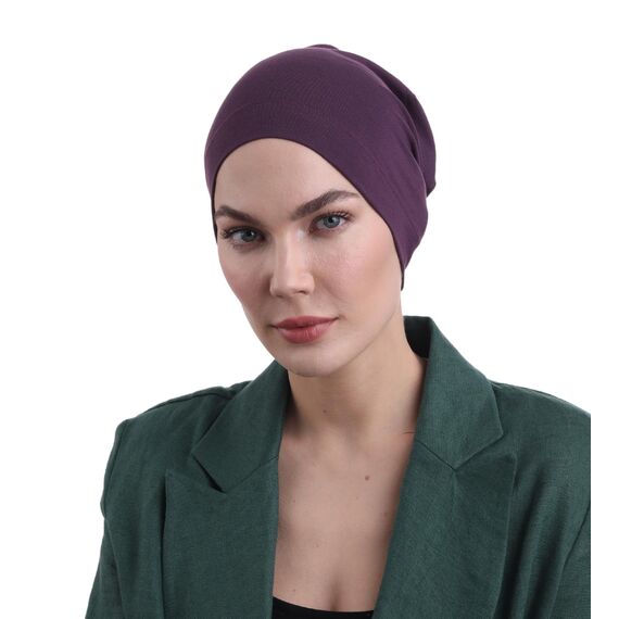 Deresina Bambus Chemo-Kopfbedeckung für Frauen & Männer – Ultra-weiche, atmungsaktive Schlafmütze bei Alopezie & Haarausfall, leichte Beanie für Tag & Nacht (Maulbeere - Einheitsgröße)