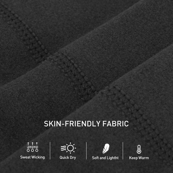 Arcweg Laufmütze Herren Winter Warm Radmütze Winddicht Fleece Mütze Unter Helm Helmmütze Elastisch Sportmütze Weich für Laufen Radfahren Skifahren Motorradfahren Outdoor Unisex 56-61 cm (Schwarz)