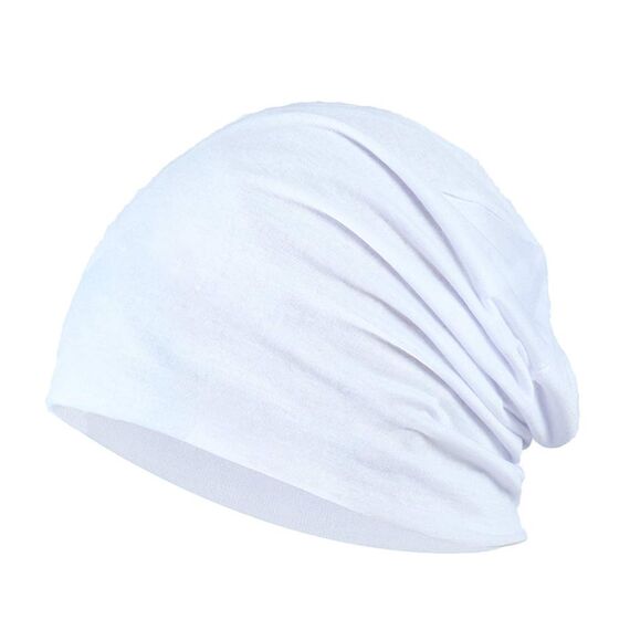 YOFASEN Slouchy Beanie Mütze - Chemo Cancer Kopfbedeckung aus Baumwolle Schlafmütze Turban Kopfbedeckung Strecken Muslimisches Kopftuch für Frauen Männer, Weiß, One size