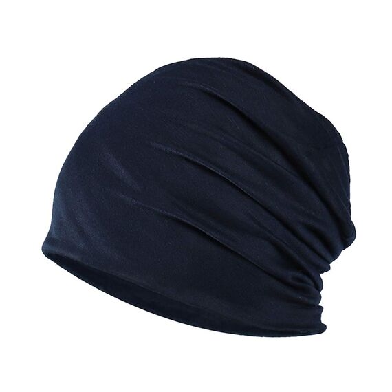 YOFASEN Slouchy Beanie Mütze - Chemo Cancer Kopfbedeckung aus Baumwolle Schlafmütze Turban Kopfbedeckung Strecken Muslimisches Kopftuch für Frauen Männer, Navy blau, One size