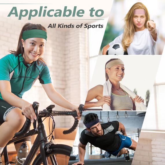 DiyJibb Stirnbänder für Damen, dehnbar, rutschfest, weiches Baumwolltuch, Haarbänder für Sport, Workout, Yoga und Laufen, 7 Stück