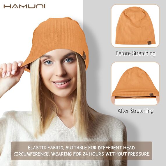 HAMUNI Slouchy Beanie Hip-Hop Weiche Leichte Laufende Beanie Mütze Atmungsaktivität Erwachsene Zwerg Hüte Chemo Cap Schädel Cap für Herren Damen (Kurkuma)