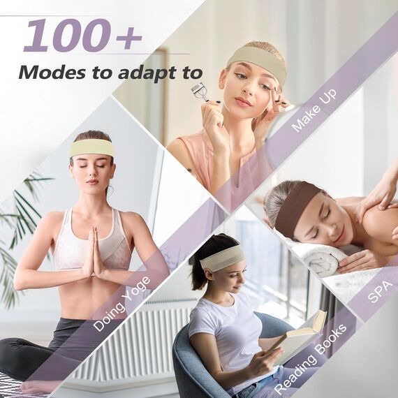 DiyJibb Stirnbänder für Damen, dehnbar, rutschfest, weiches Baumwolltuch, Haarbänder für Sport, Workout, Yoga und Laufen, 7 Stück