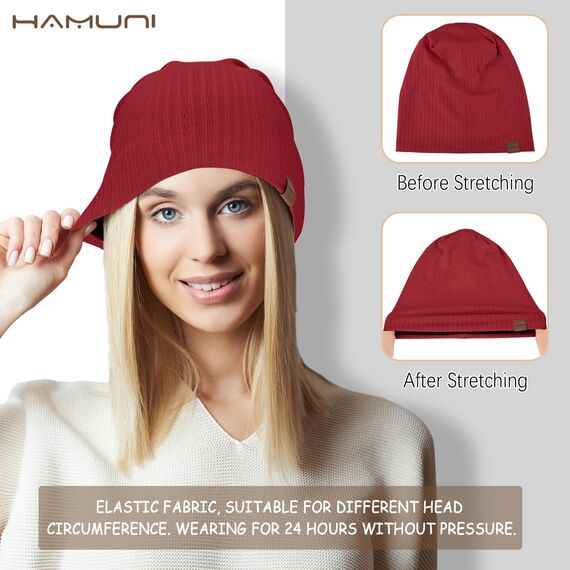 HAMUNI Slouchy Beanie Hip-Hop Weiche Leichte Laufende Beanie Mütze Atmungsaktivität Erwachsene Zwerg Hüte Chemo Cap Schädel Cap für Herren Damen