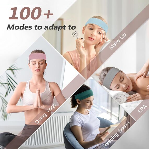 DiyJibb Stirnbänder für Damen, dehnbar, rutschfest, weiches Baumwolltuch, Haarbänder für Sport, Workout, Yoga und Laufen, 7 Stück