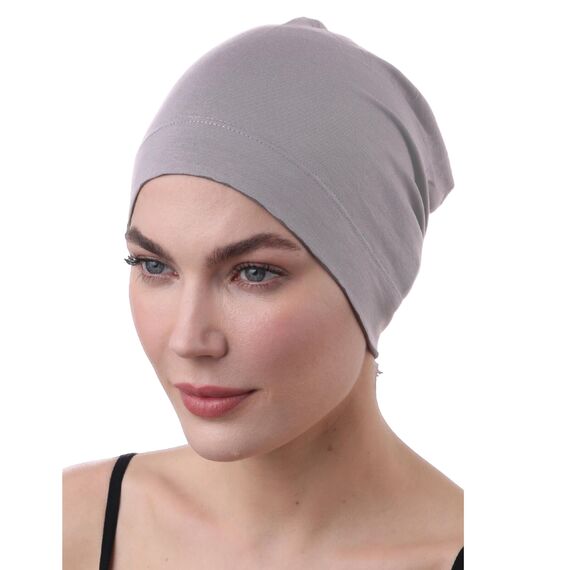 Deresina Bambus Chemo-Kopfbedeckung für Frauen & Männer – Ultra-weiche, atmungsaktive Schlafmütze bei Alopezie & Haarausfall, leichte Beanie für Tag & Nacht (x Grau-Schwarz - Einheitsgröße)