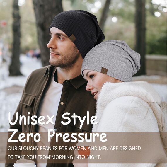 HAMUNI Slouchy Beanie Hip-Hop Weiche Leichte Laufende Beanie Mütze Atmungsaktivität Erwachsene Zwerg Hüte Chemo Cap Schädel Cap für Herren Damen