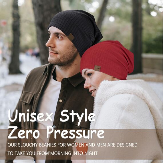 HAMUNI Slouchy Beanie Hip-Hop Weiche Leichte Laufende Beanie Mütze Atmungsaktivität Erwachsene Zwerg Hüte Chemo Cap Schädel Cap für Herren Damen