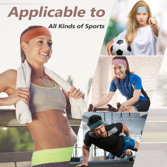 DiyJibb Stirnbänder für Damen, dehnbar, rutschfest, weiches Baumwolltuch, Haarbänder für Sport, Workout, Yoga und Laufen, 7 Stück