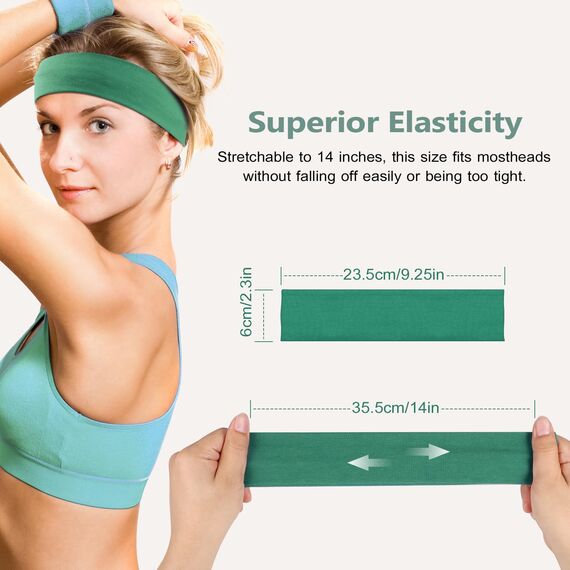 DiyJibb Stirnbänder für Damen, dehnbar, rutschfest, weiches Baumwolltuch, Haarbänder für Sport, Workout, Yoga und Laufen, 7 Stück
