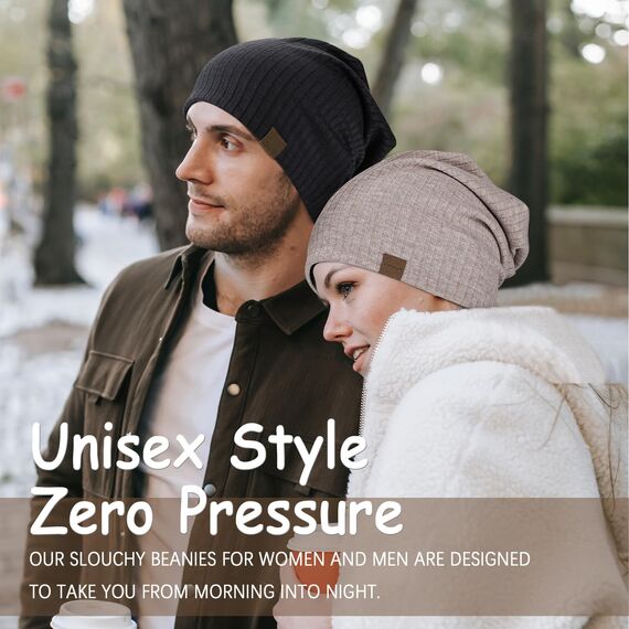 HAMUNI Slouchy Beanie Hip-Hop Weiche Leichte Laufende Beanie Mütze Atmungsaktivität Erwachsene Zwerg Hüte Chemo Cap Schädel Cap für Herren Damen