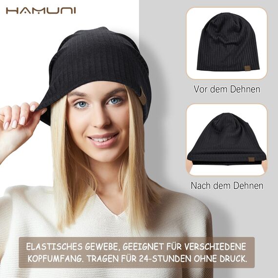 HAMUNI Slouchy Beanie Hip-Hop Weiche Leichte Laufende Beanie Mütze Atmungsaktivität Erwachsene Zwerg Hüte Chemo Cap Schädel Cap für Herren Damen