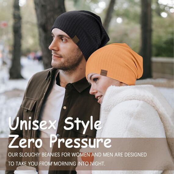 HAMUNI Slouchy Beanie Hip-Hop Weiche Leichte Laufende Beanie Mütze Atmungsaktivität Erwachsene Zwerg Hüte Chemo Cap Schädel Cap für Herren Damen (Kurkuma)