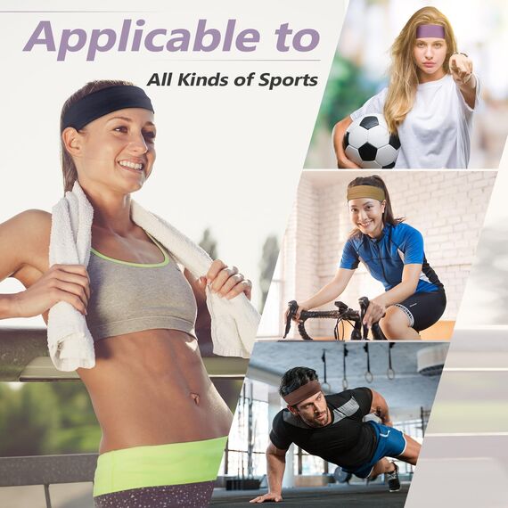 DiyJibb Stirnbänder für Damen, dehnbar, rutschfest, weiches Baumwolltuch, Haarbänder für Sport, Workout, Yoga und Laufen, 7 Stück