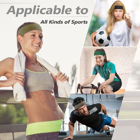 DiyJibb Stirnbänder für Damen, dehnbar, rutschfest, weiches Baumwolltuch, Haarbänder für Sport, Workout, Yoga und Laufen, 7 Stück