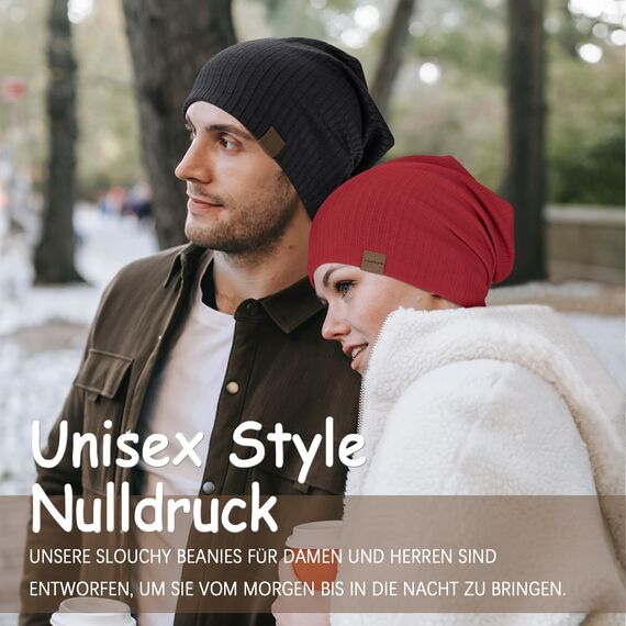 HAMUNI Slouchy Beanie Hip-Hop Weiche Leichte Laufende Beanie Mütze Atmungsaktivität Erwachsene Zwerg Hüte Chemo Cap Schädel Cap für Herren Damen