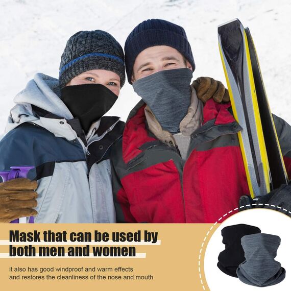 2 Stück Damen Herren Winter Loop Schal Weichem Fleece Halswärmer Winddicht Ski Maske Schlauchschal Warmer für Skifahren Laufen Radfahren