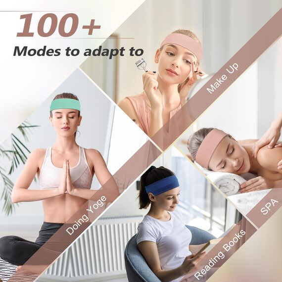 DiyJibb Stirnbänder für Damen, dehnbare, rutschfeste, weiche Baumwoll-Haarbänder für Sport, Workout, Yoga und Laufen, 7 Stück