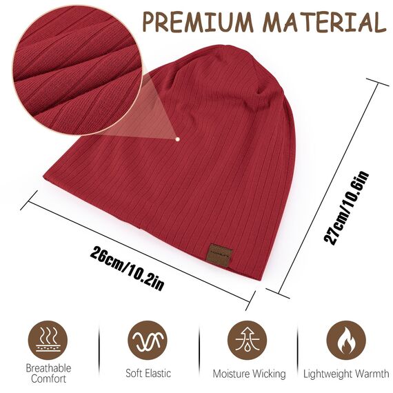 HAMUNI Slouchy Beanie Hip-Hop Weiche Leichte Laufende Beanie Mütze Atmungsaktivität Erwachsene Zwerg Hüte Chemo Cap Schädel Cap für Herren Damen