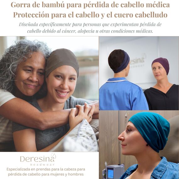 Deresina Bambus Chemo-Kopfbedeckung für Frauen & Männer – Ultra-weiche, atmungsaktive Schlafmütze bei Alopezie & Haarausfall, leichte Beanie für Tag & Nacht (x Türkis - Denim - Einheitsgröße)