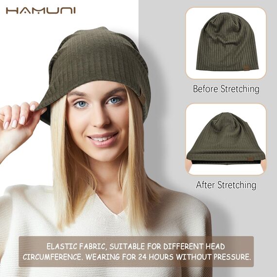 HAMUNI Slouchy Beanie Hip-Hop Weiche Leichte Laufende Beanie Mütze Atmungsaktivität Erwachsene Zwerg Hüte Chemo Cap Schädel Cap für Herren Damen
